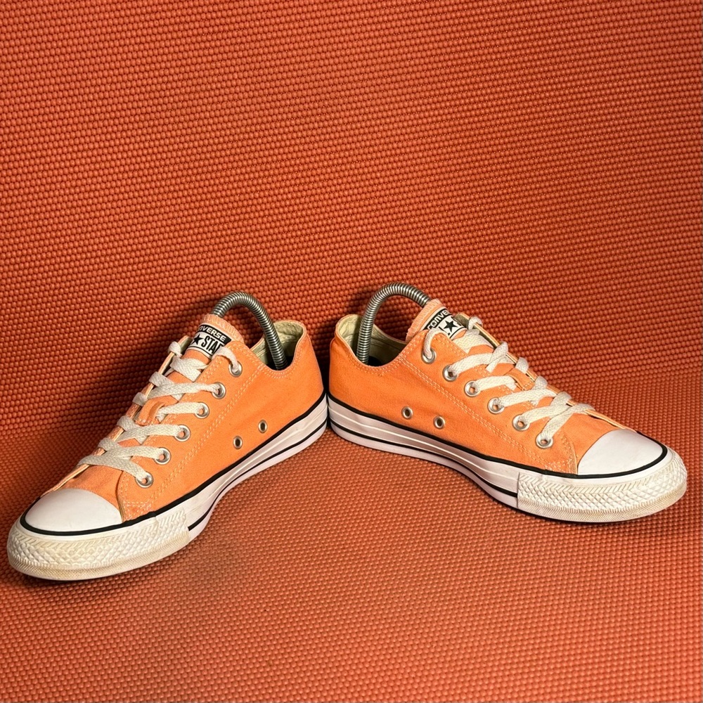 Converse Low Top Sneakers in Orange and White - Picture 4 of 9